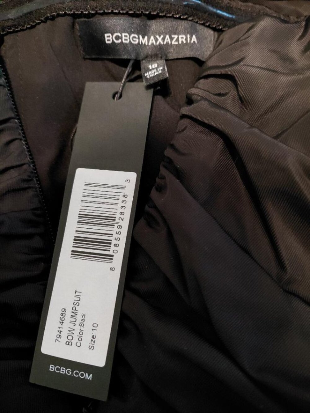 NWT BCBG MAXAZARIA Black Bow Jumpsuit - Picture 2 of 6
